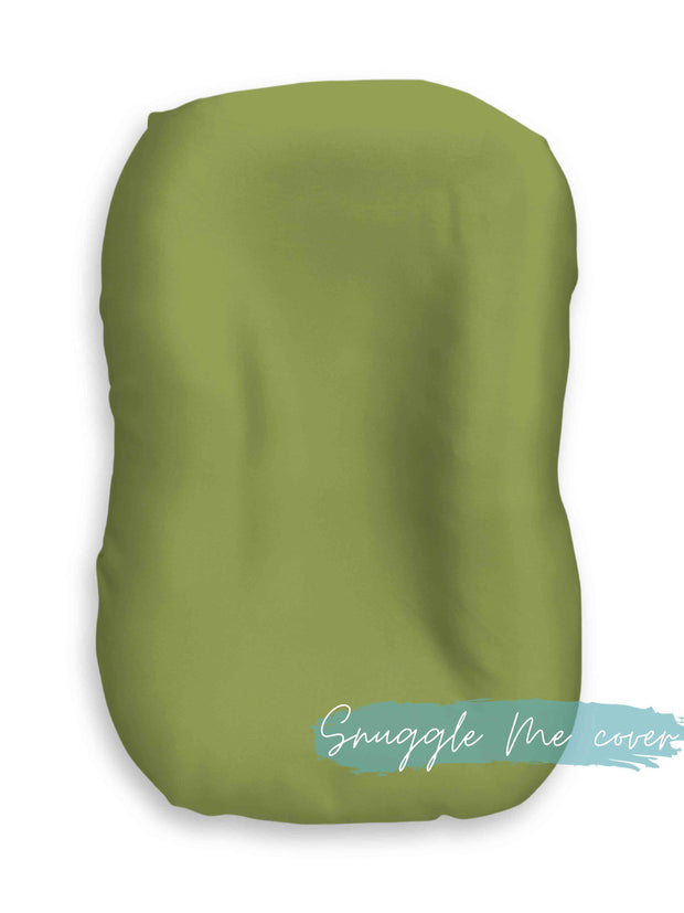 Sleepy-Silk,Silk-Lounger-Cover-Fitted-Sheet-For-Bassinets-Olive-Green -pattern-(SS-LB-GN00)-for-use-as-a-DockATot-cover-Snuggle-Me-cover-and-Boppy-cover